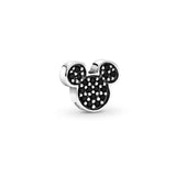 Disney Mickey silhouette silver petite element with black crystal