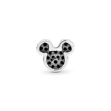Disney Mickey silhouette silver petite element with black crystal