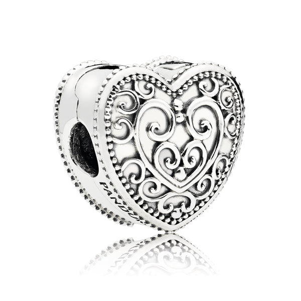 Heart silver clip