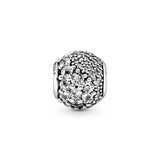 Silver charm with clear cubic zirconia