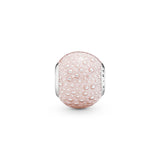 Silver charm with pink enamel