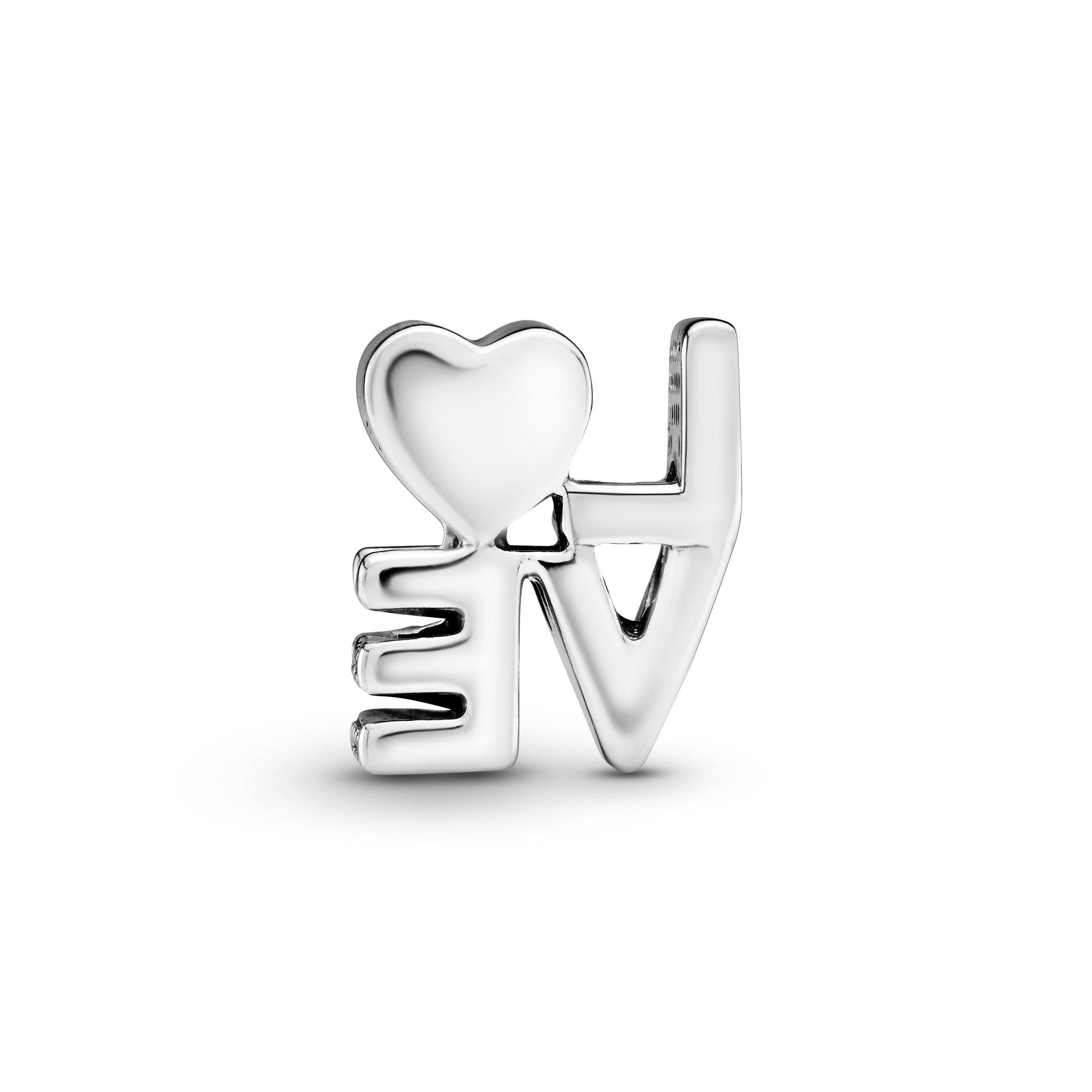Love silver charm with mixed colours of crystals and cubic zirconia