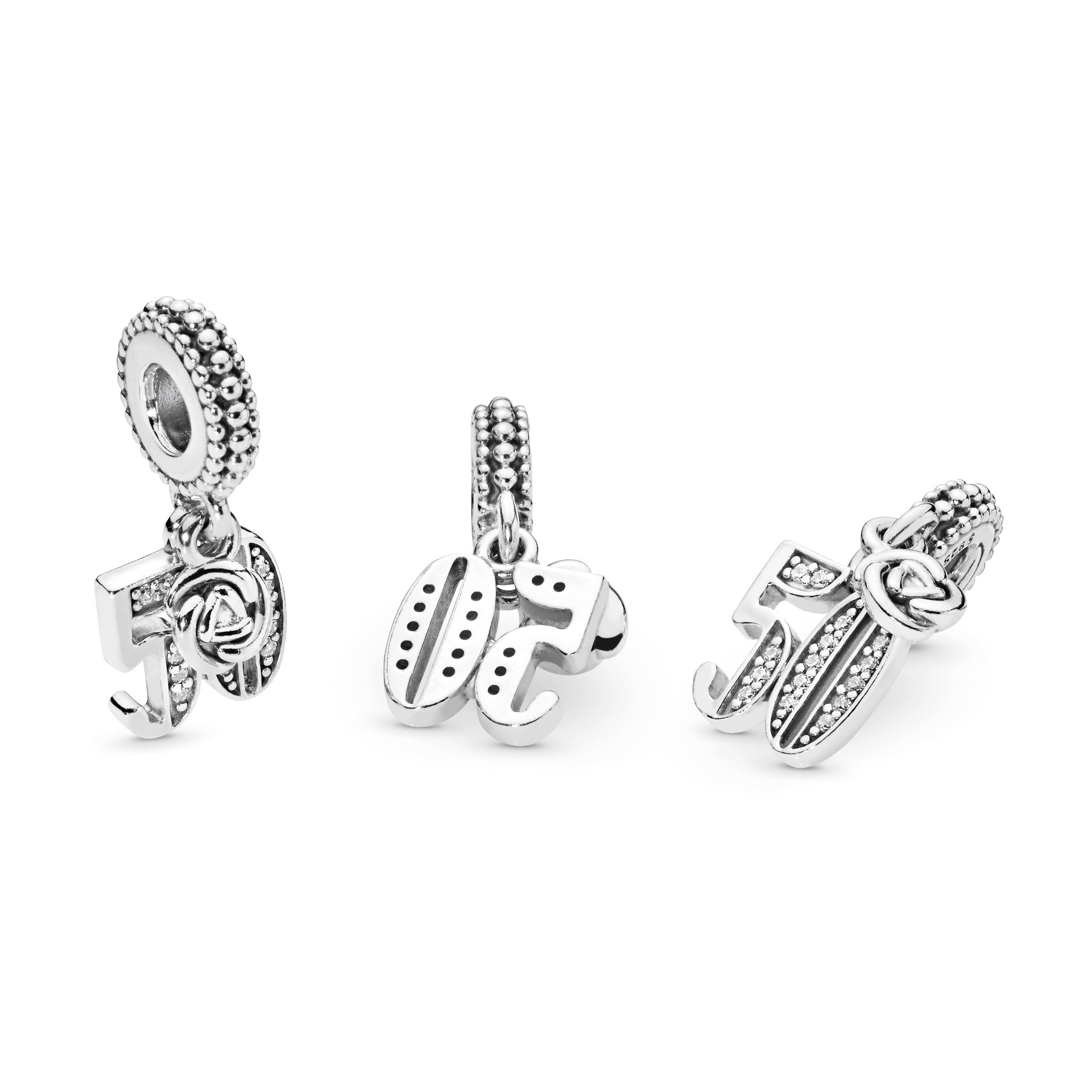 50 silver dangle with clear cubic zirconia