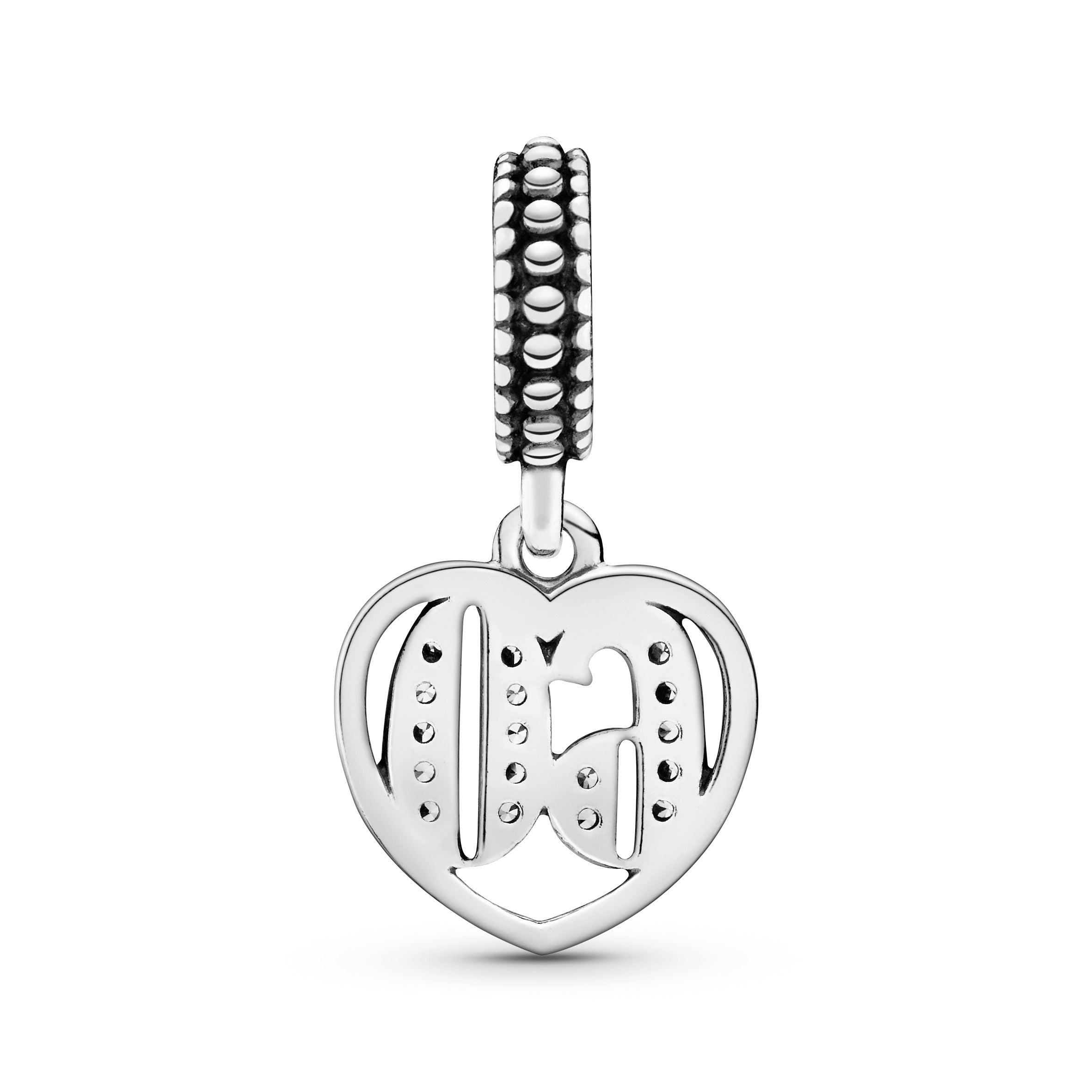 60 silver dangle with clear cubic zirconia