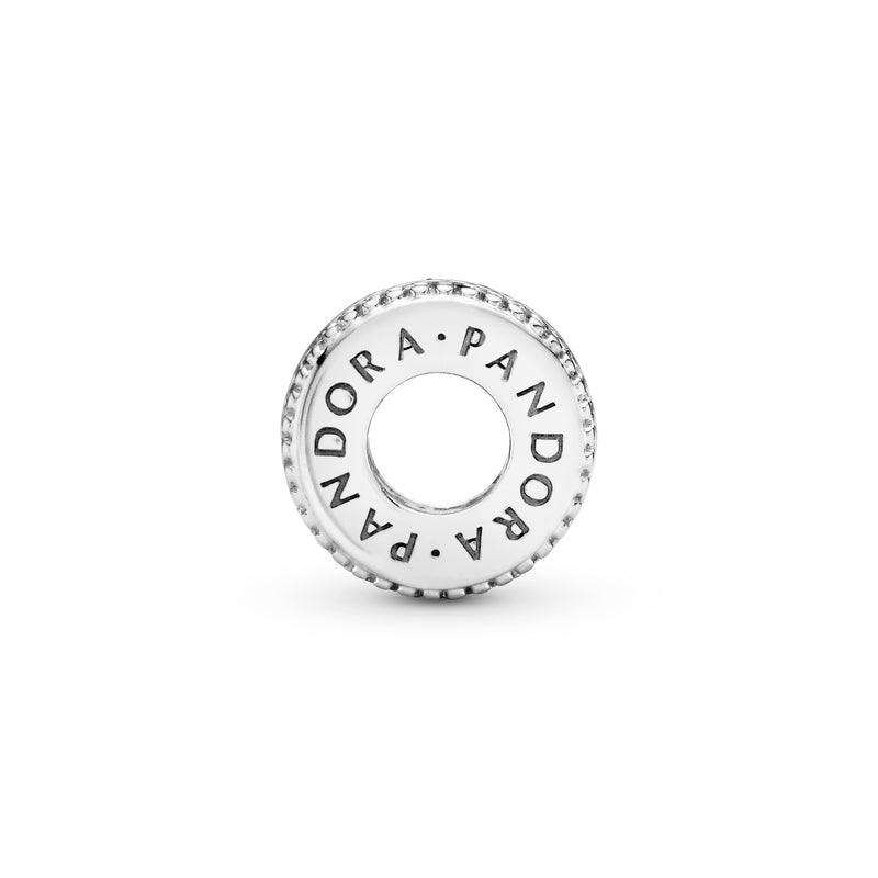 Hearts silver spacer with clear cubic zirconia