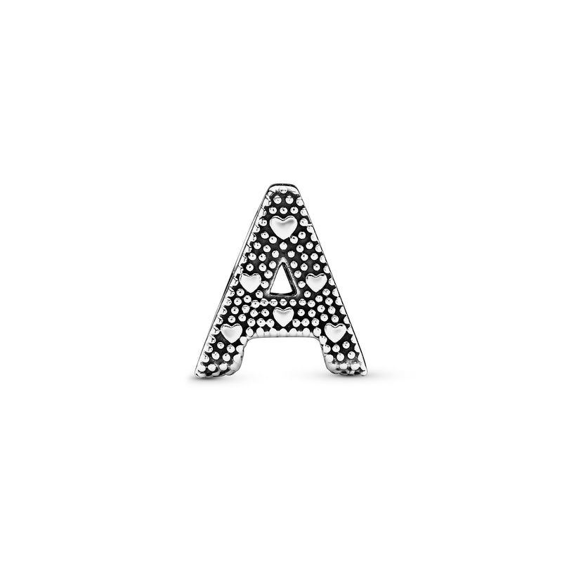 Letter A silver charm