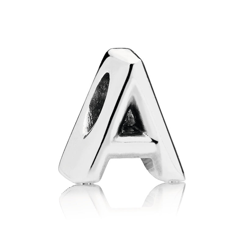 Letter A silver charm