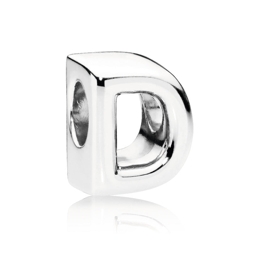 Letter D silver charm