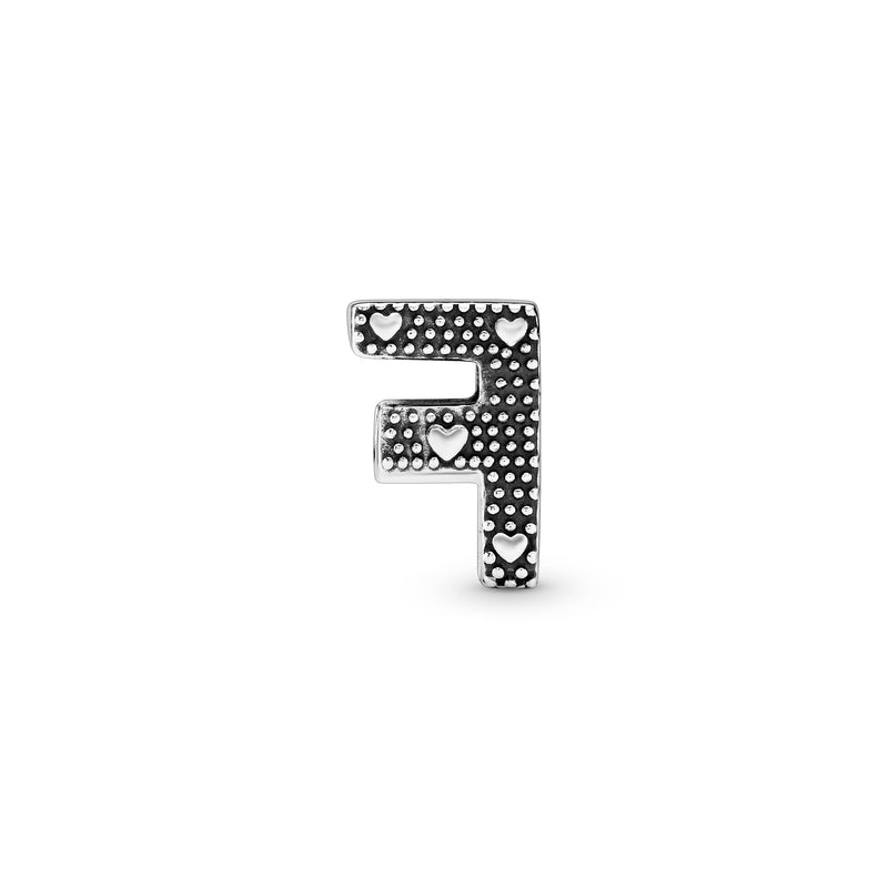 Letter F silver charm