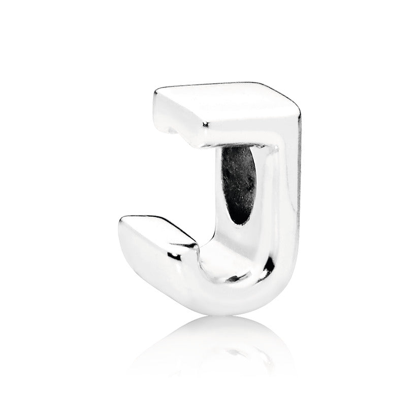 Letter J silver charm