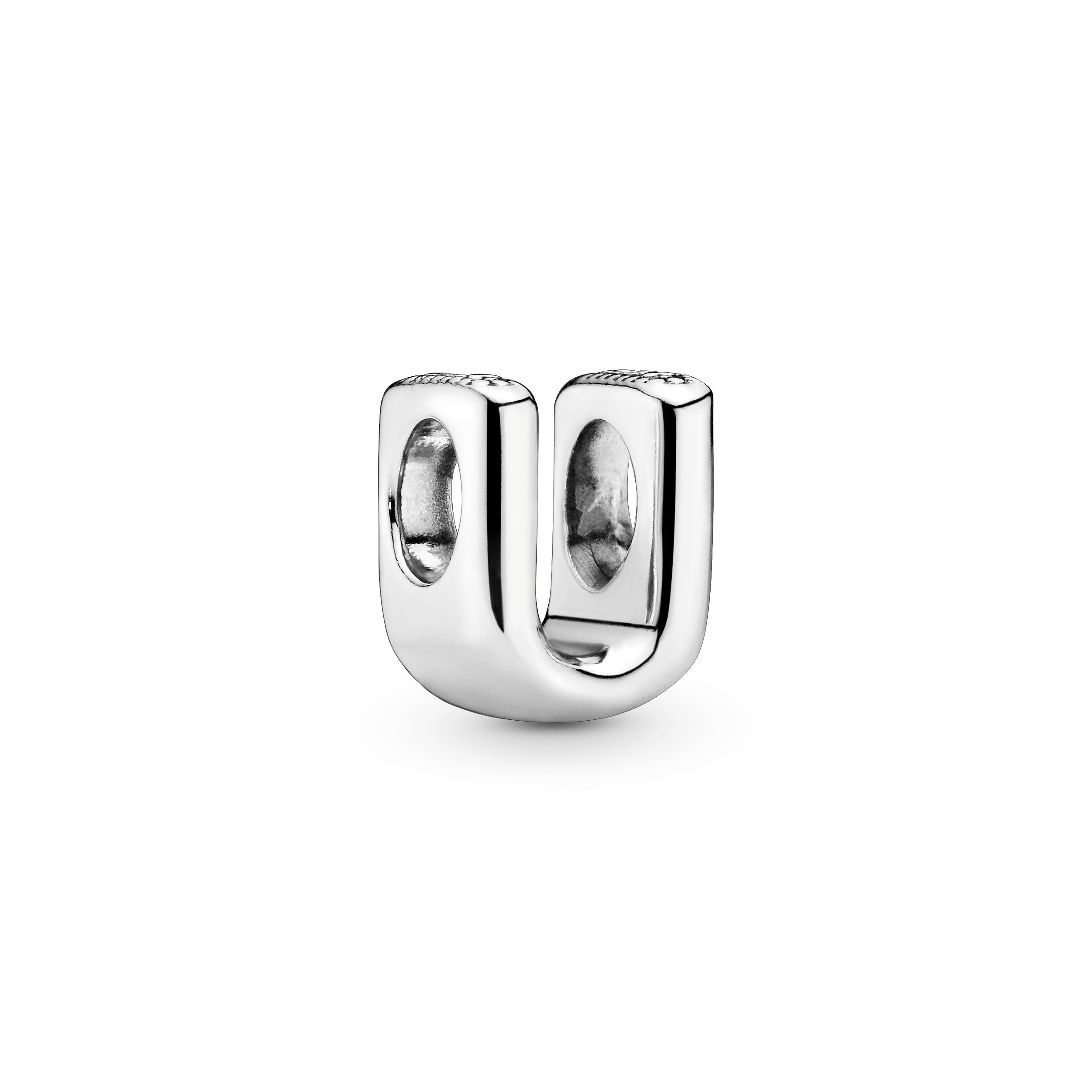 Letter U silver charm