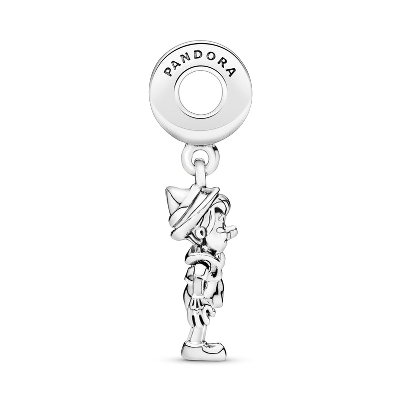 Disney Pinocchio silver dangle with clear cubic zirconia