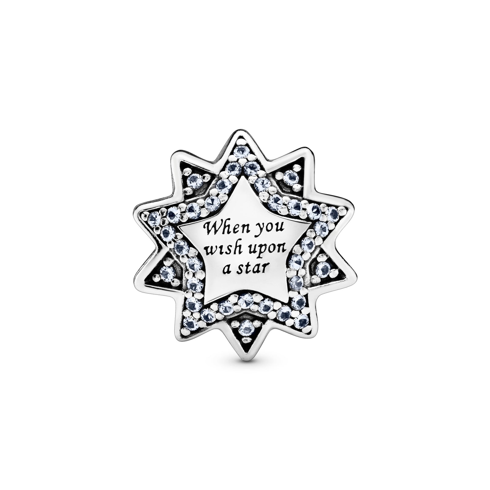 Disney star silver charm with light blue crystal and clear cubic zirco Pandora Jordan