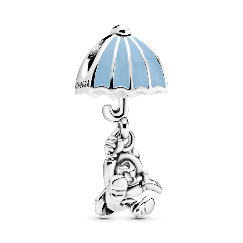 Disney Jiminy Cricket and umbrella silver dangle with blue enamel