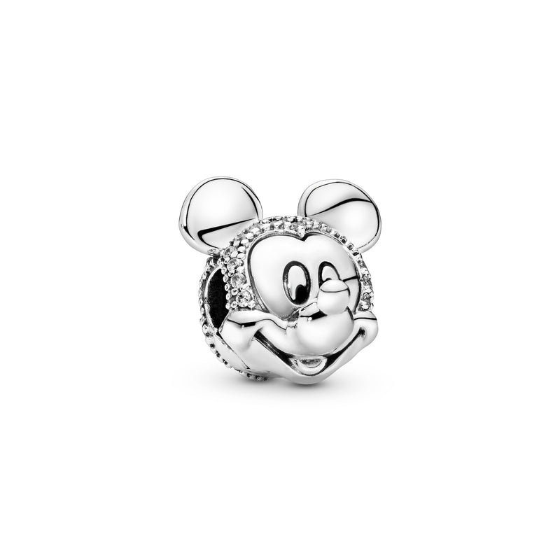 Disney Mickey silver clip with clear cubic zirconia