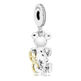 Disney Mickey 90th anniversary silver dangle with 14k and clear cubic zirconia