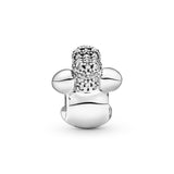 Disney Mickey silver charm with clear cubic zirconia