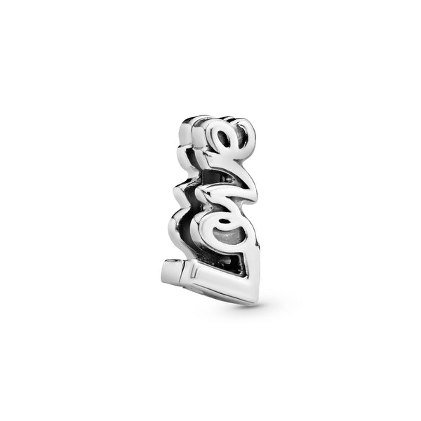 PANDORA Reflexions love script silver clip charm