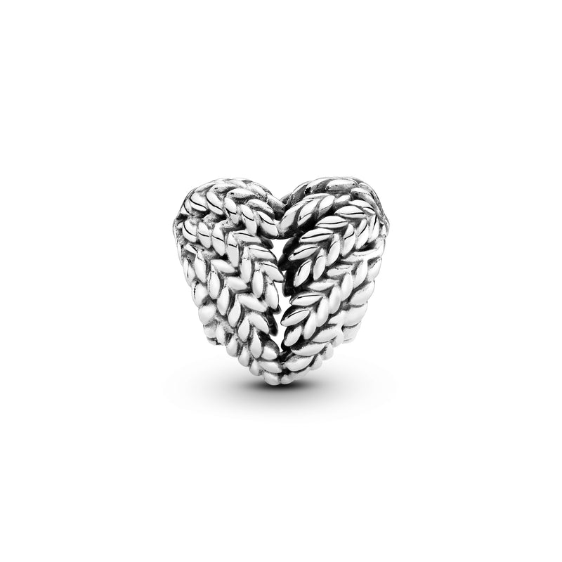 Heart seeds silver charm