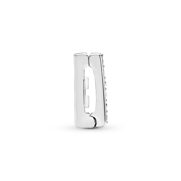 PANDORA Reflexions silver clip charm with clear cubic zirconia