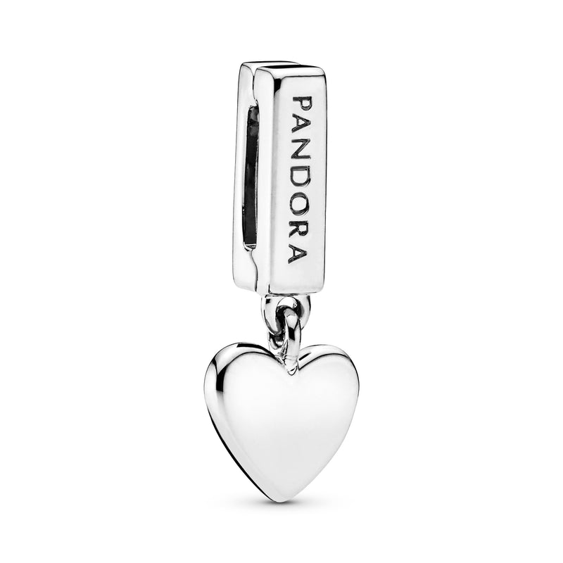 PANDORA Reflexions dangling heart silver clip charm