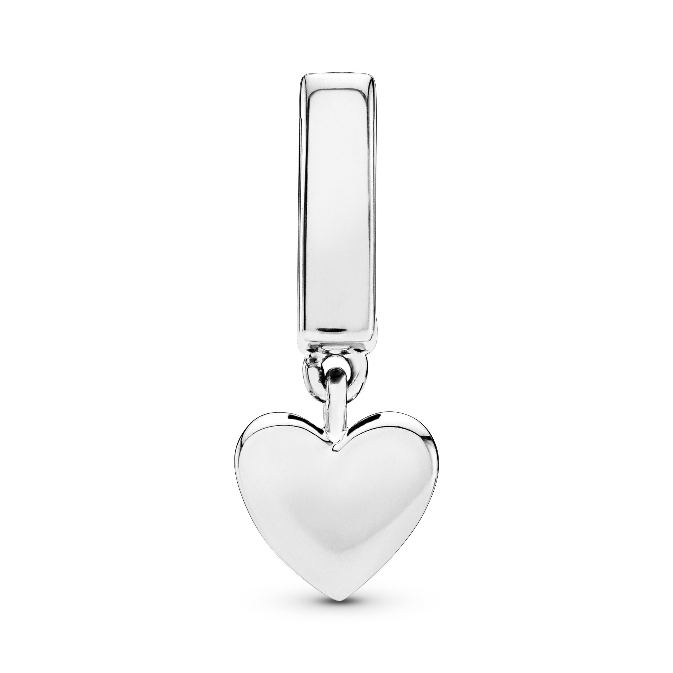 PANDORA Reflexions dangling heart silver clip charm