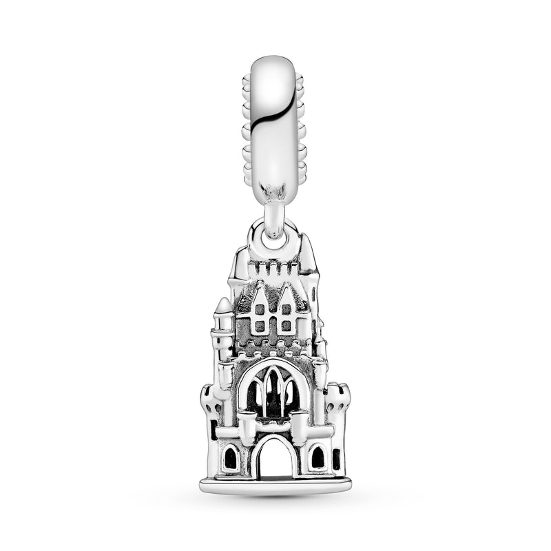 Castle silver dangle with clear cubic zirconia