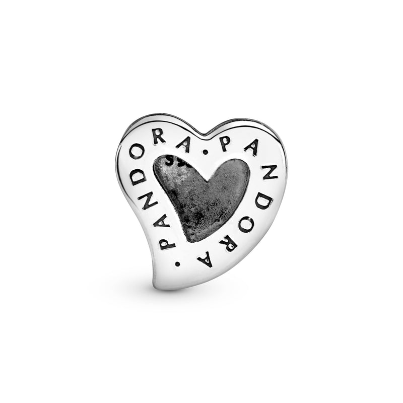 PANDORA Reflexions heart silver clip charm with shaded pink enamel