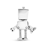 Boy robot silver charm