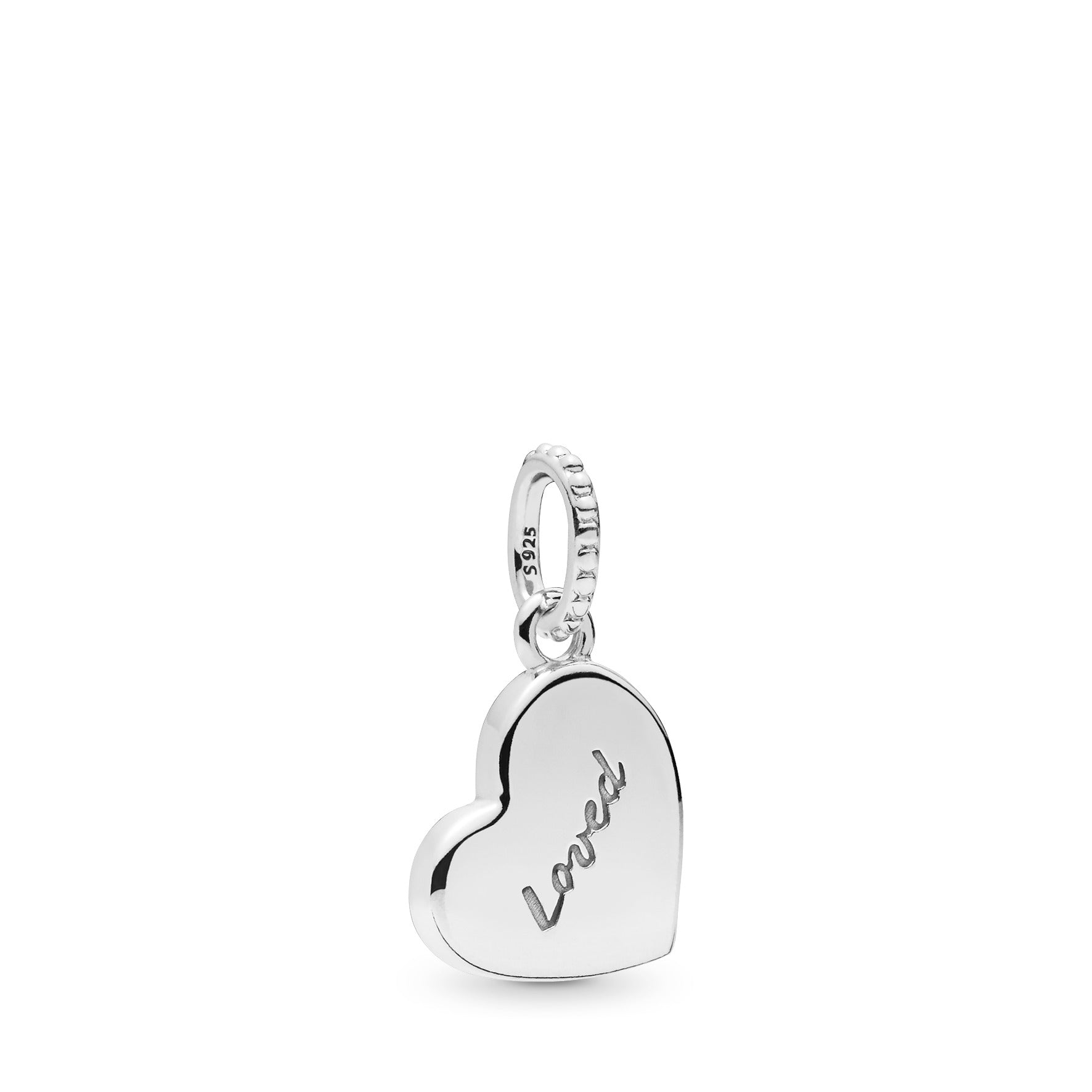 Asymmetrical heart silver dangle with shaded red and pink enamel