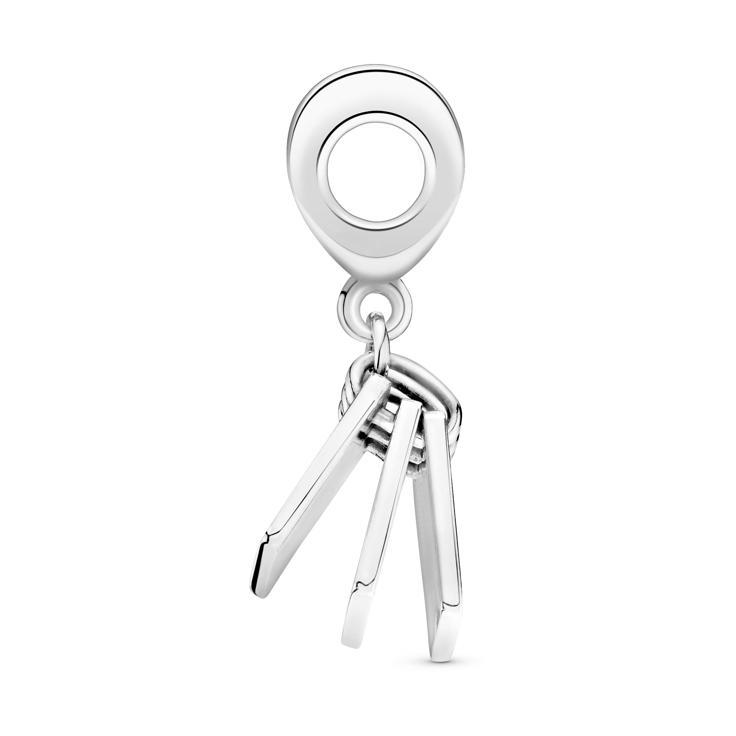 Love Notes silver dangle with clear cubic zirconia and red enamel