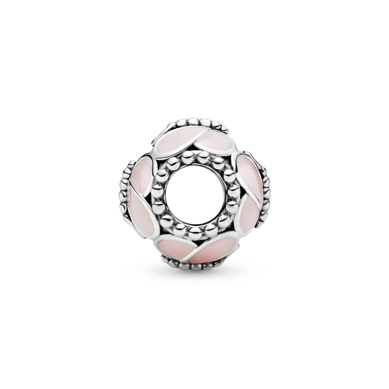 Butterfly silver charm with pink enamel