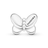Pandora Reflexions butterfly silver clip charm with honey cubic zirconia and rose pink crystal