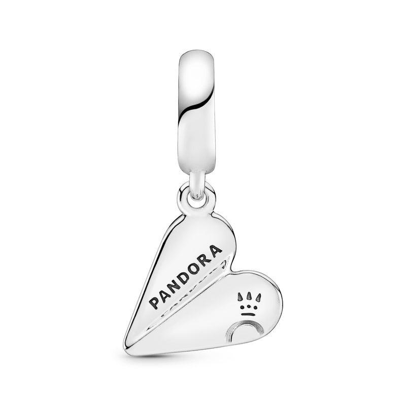 Paper plane silver dangle with clear cubic zirconia