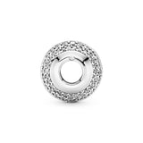 Silver charm with clear cubic zirconia