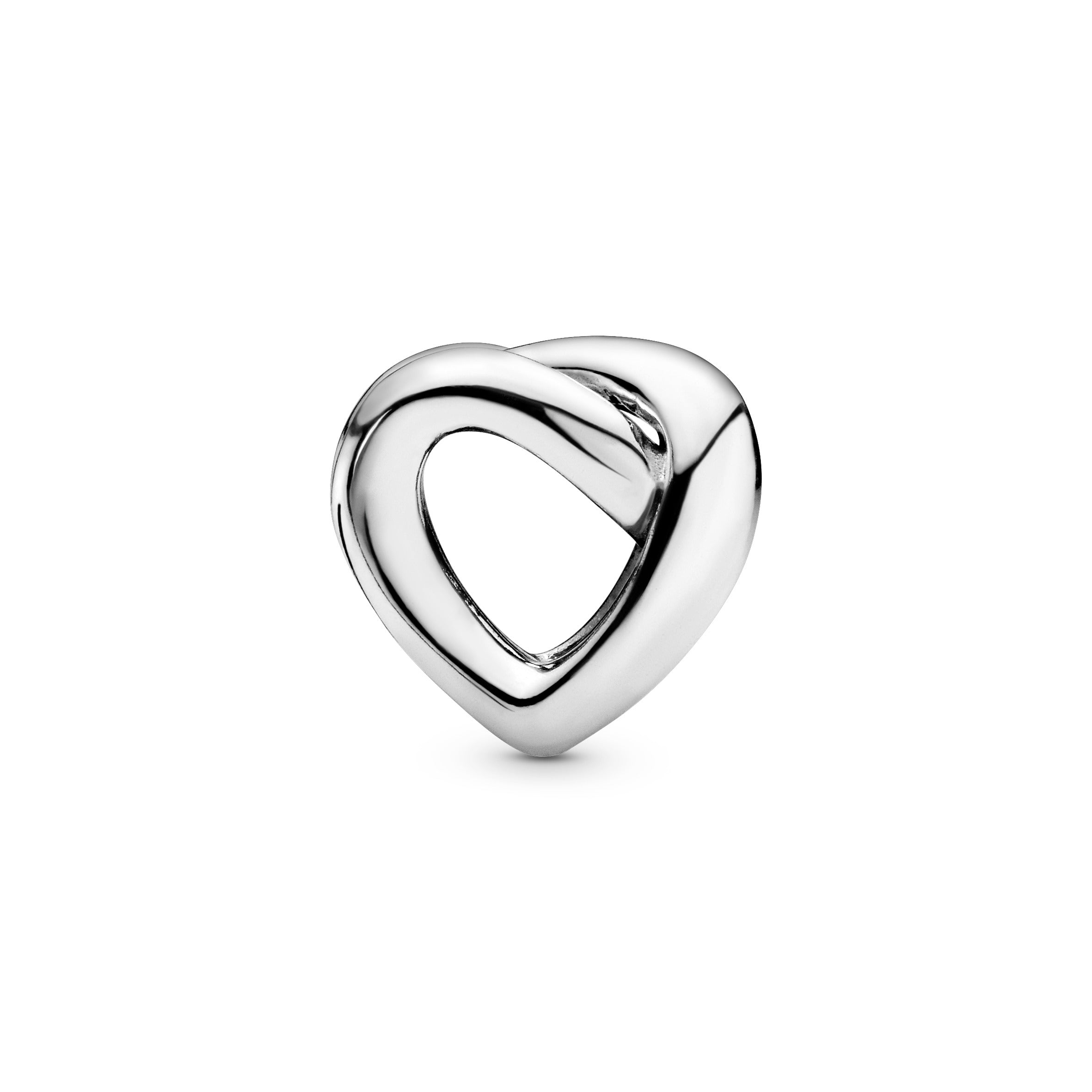 Knotted heart silver charm