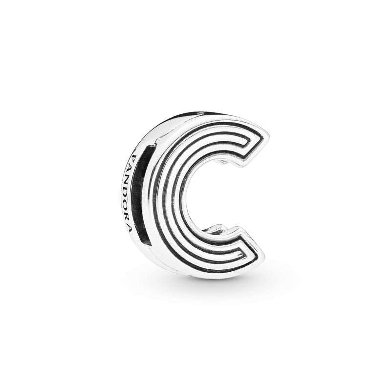 Pandora Reflexions letter C silver clip charm