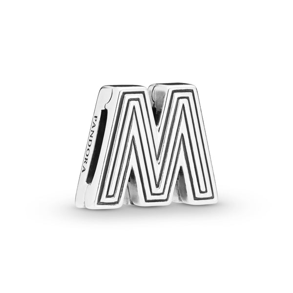 Pandora Reflexions letter M silver clip charm