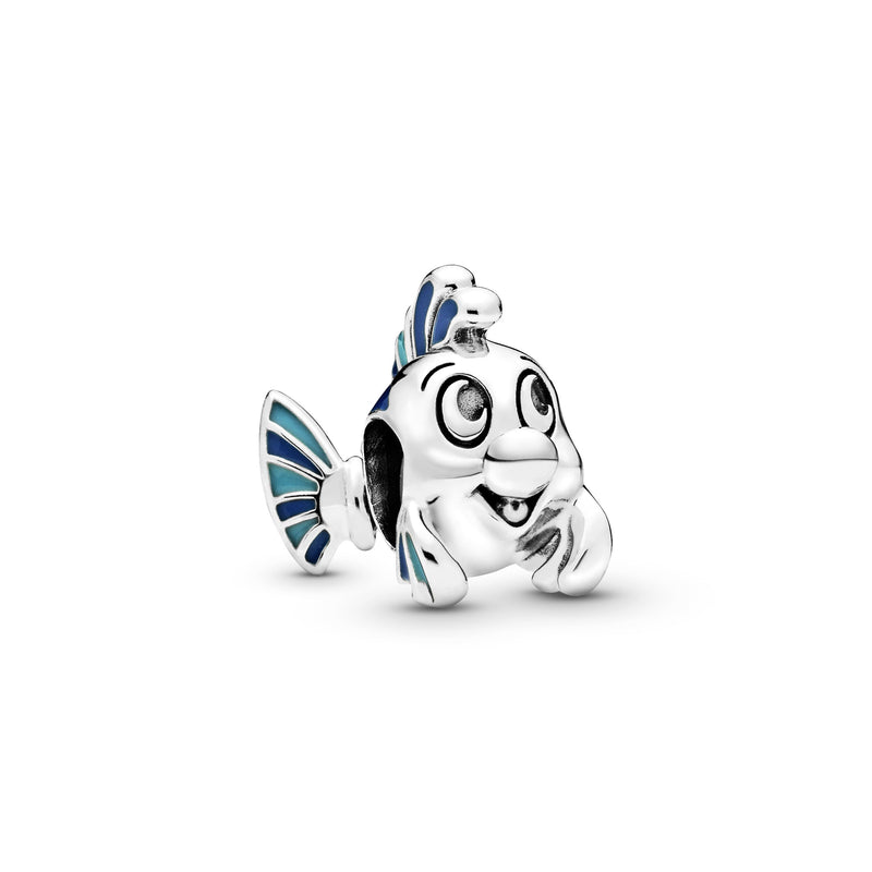 Disney Flounder sterling silver charm with blue enamel
