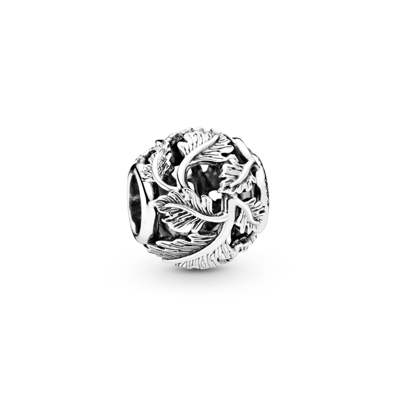 Leaves sterling silver charm