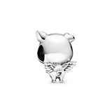 Pig with wings sterling silver charm