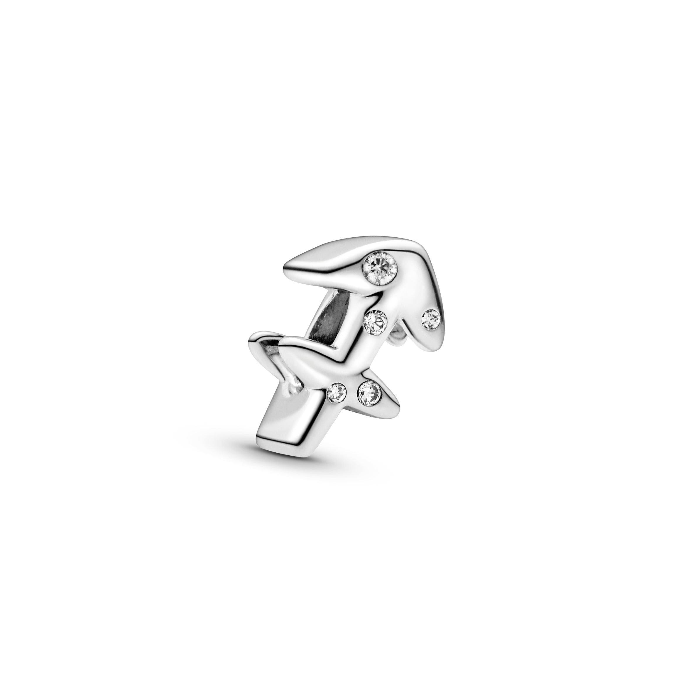 Sagittarius sterling silver charm with clear cubic zirconia