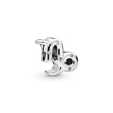 Capricorn sterling silver charm with clear cubic zirconia