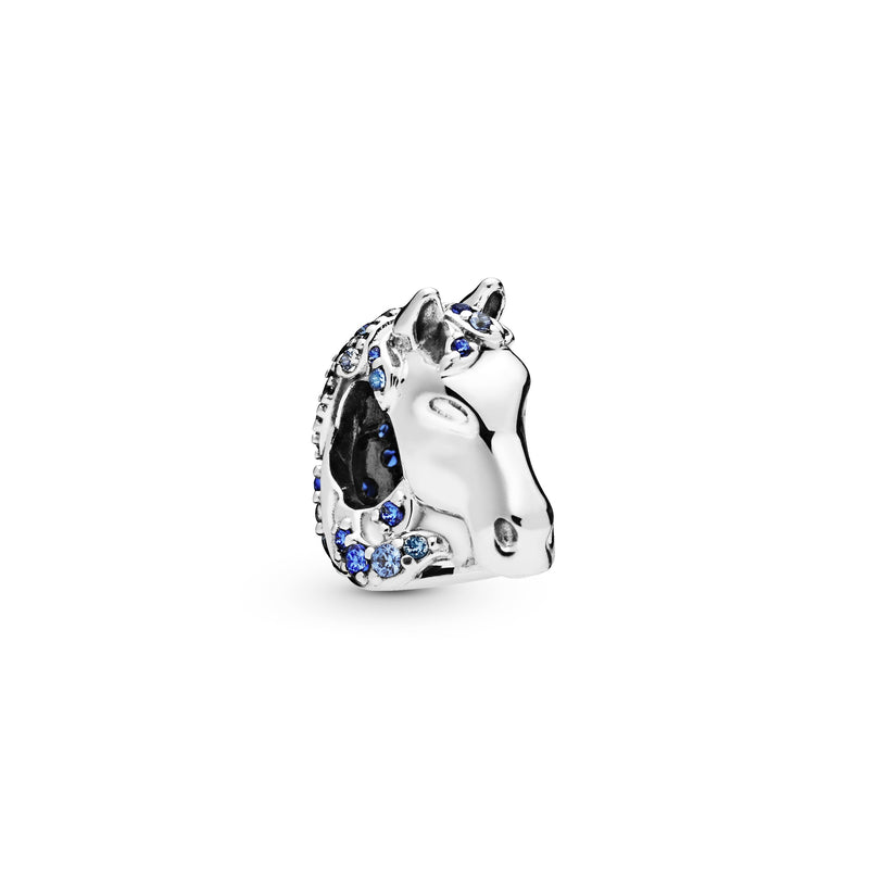 Disney Nokk sterling silver charm with fancy blue cubic zirconia, night blue and forever blue crystal