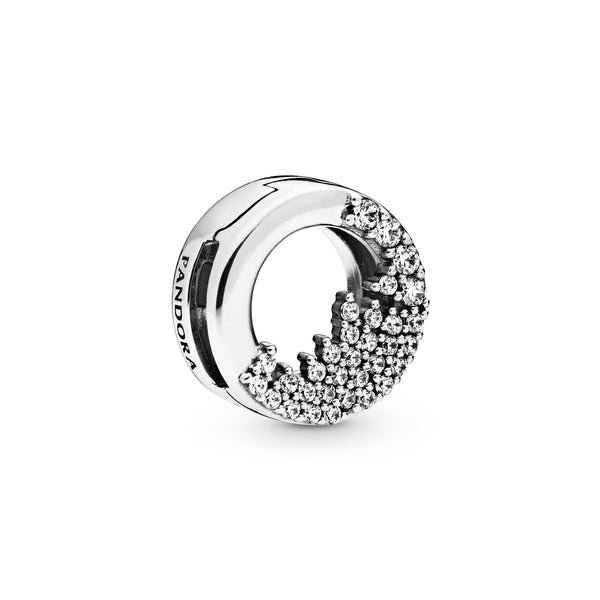 Sterling silver clip with clear cubic zirconia