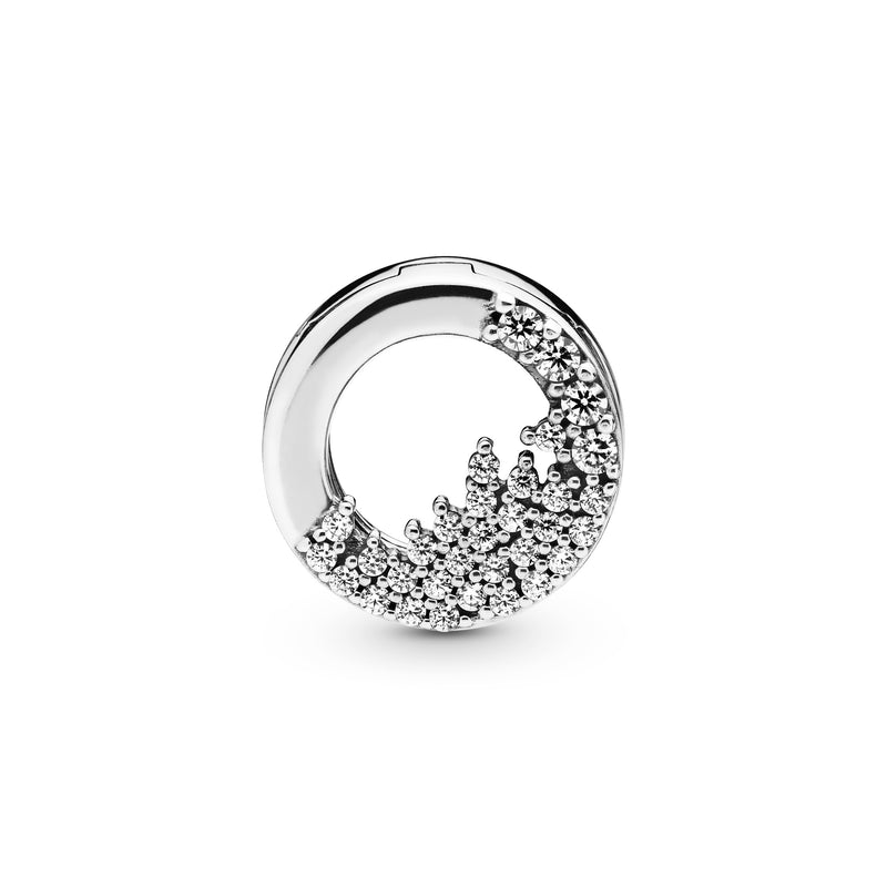 Sterling silver clip with clear cubic zirconia