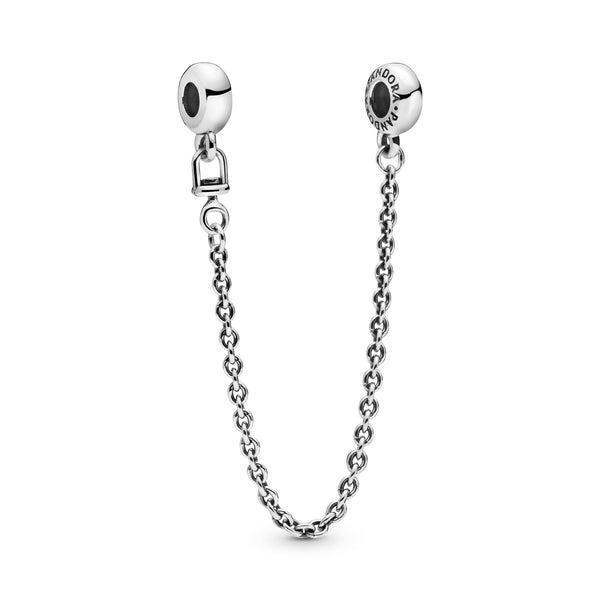 Sterling silver safety chain with silicone grip
