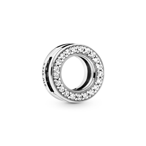 Sterling silver clip with clear cubic zirconia