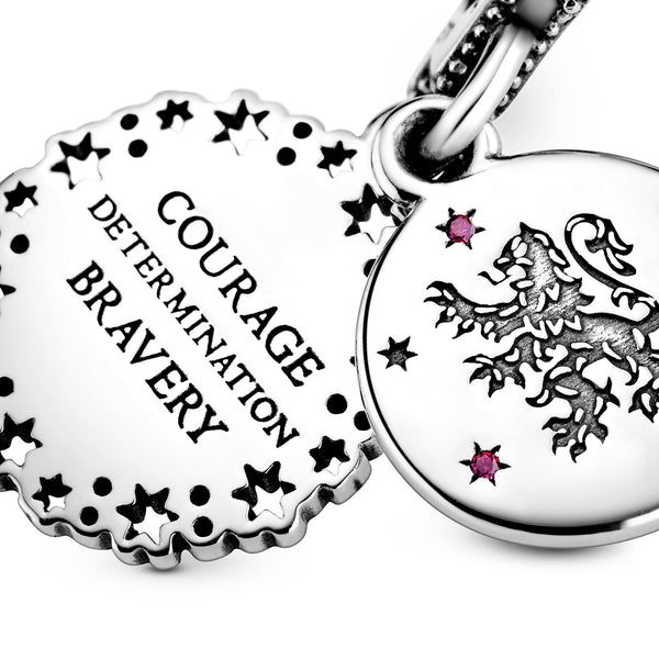 Harry Potter, Gryffindor sterling silver dangle with red cubic zirconia