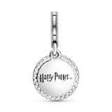Harry Potter, Ravenclaw sterling silver dangle with sea blue crystal